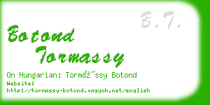 botond tormassy business card